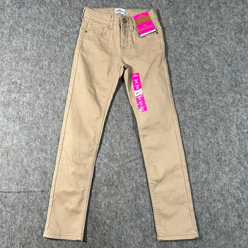 Jordache Girl's Pants‎ Size 8S Tan Beige Slim Skinny Jeans  Stretch 5-Pockets